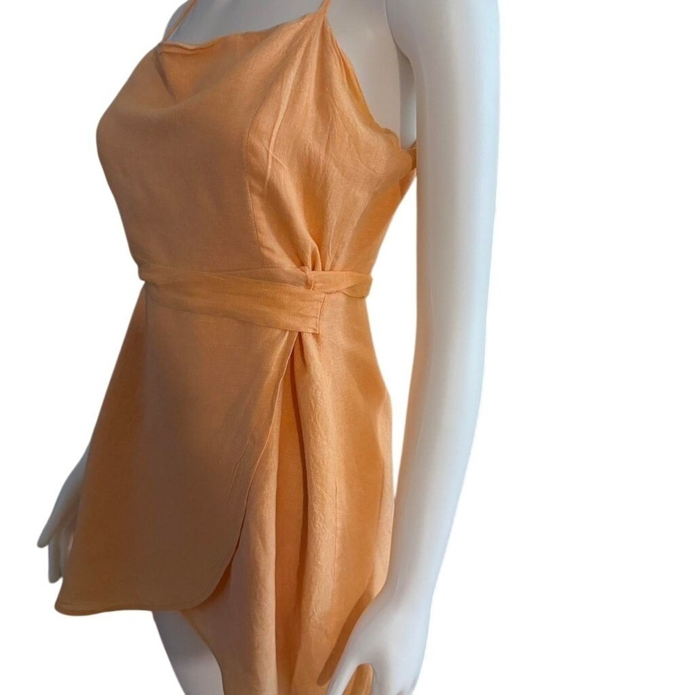 Le Lis Collection Orange Wrap Mini Dress Adjustable Strapsβ Size L